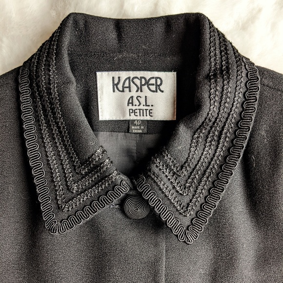 Kasper ASL Black Vintage Wool Blazer - Picture 8 of 15